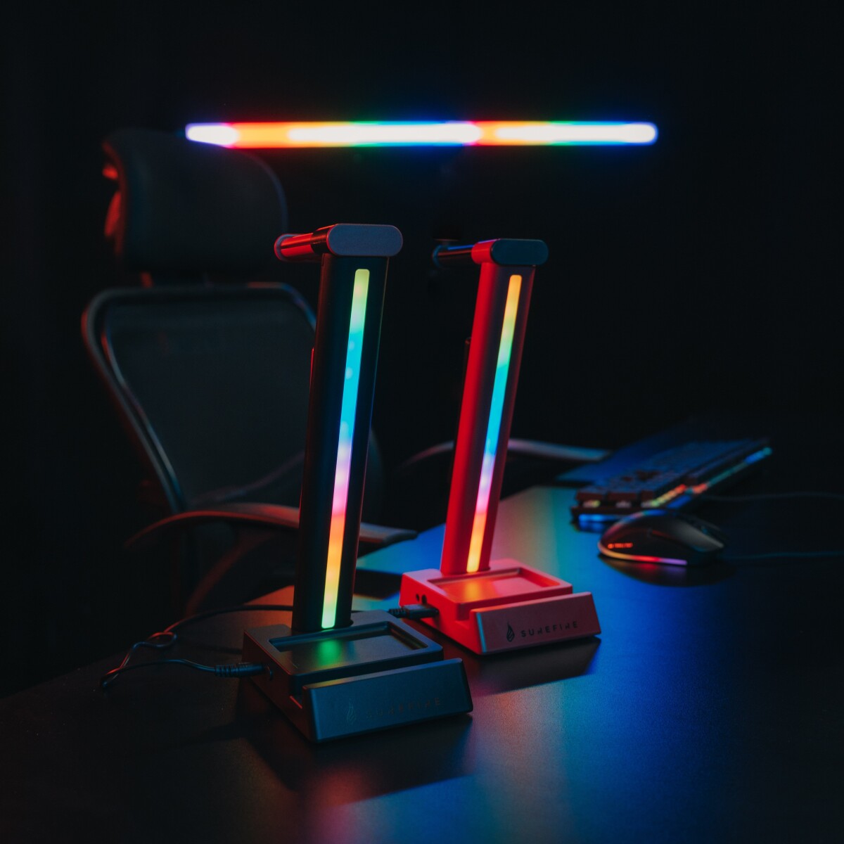 Surefire - Vinson N2 Dual Gaming Rgb Mf Headset Stand Black