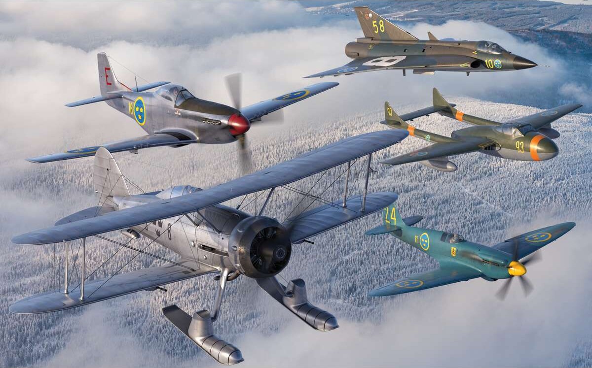 Airfix A40004 - Swedish Air Force 100Th Anniversary Set Fly - 1 72
