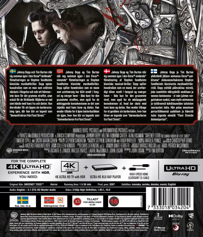 Sweeney Todd Den Djævelske Barber Fra Fleet Street