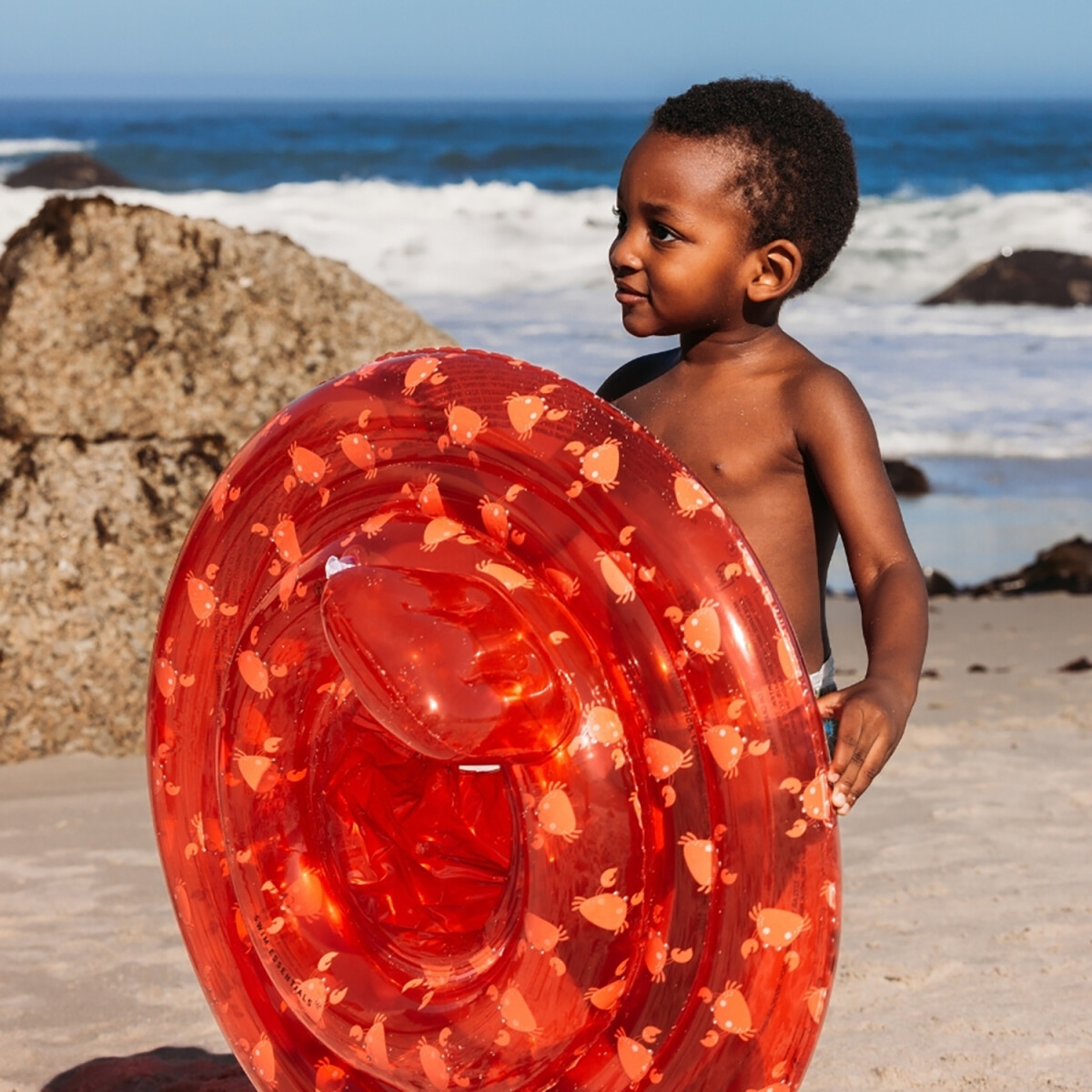 Swim Essentials - Baby Badering - 0-1 År - 69 Cm - Krabber - Rød