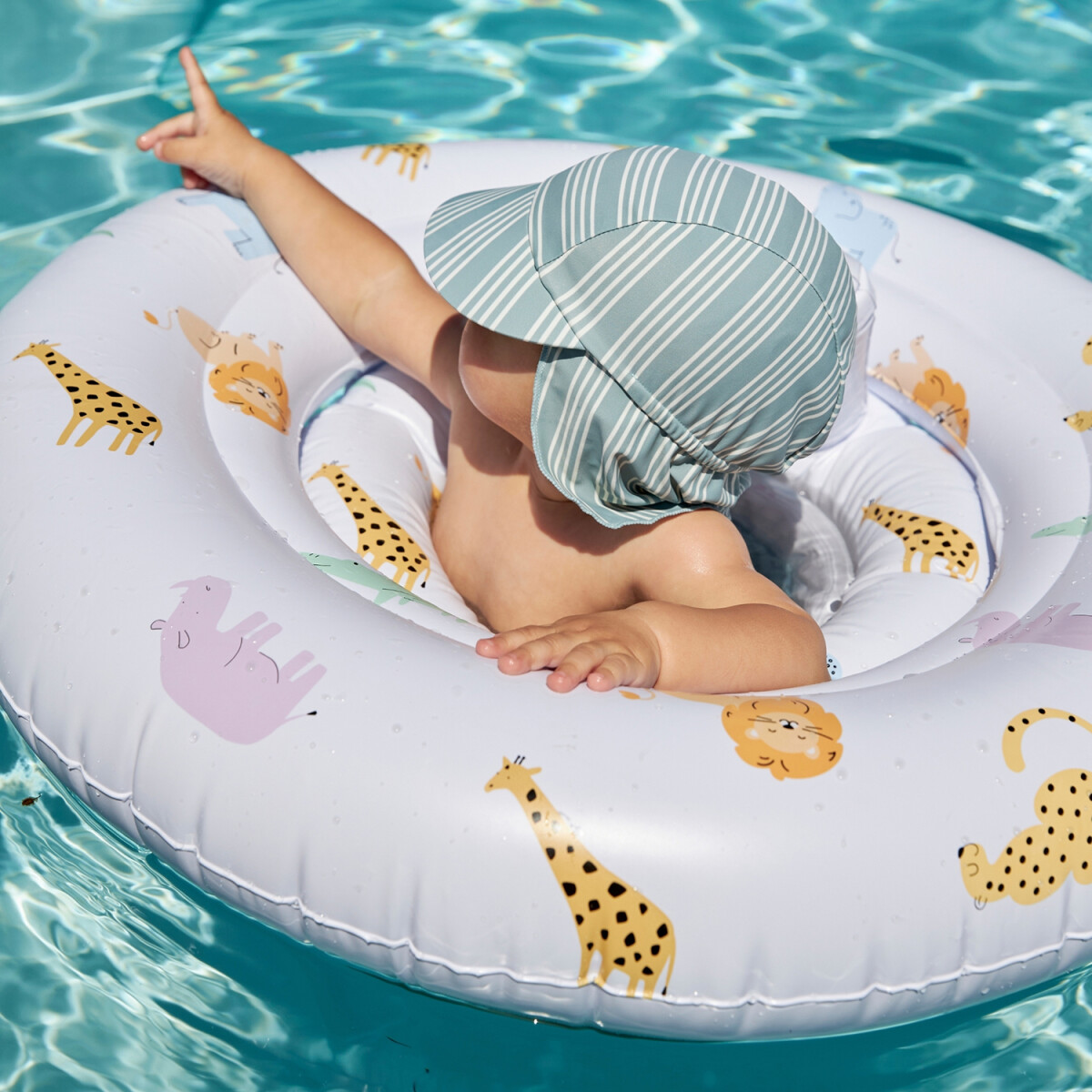 Swim Essentials - Badehat 1-2 År Solbeskytter - Resort Stribe