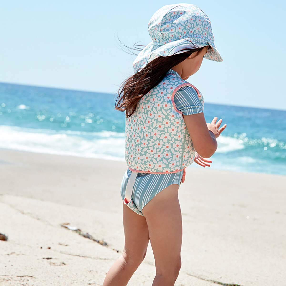 Swim Essentials - Badehat 2-4 År Solbeskytter - Florish Green