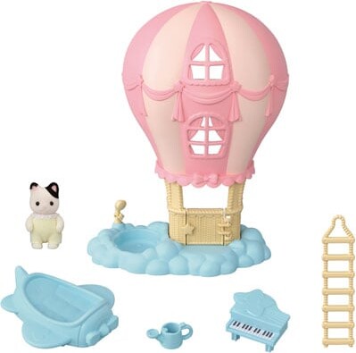 Sylvanian Families - Ballon Legehus Med Baby Kat Figur - 5527