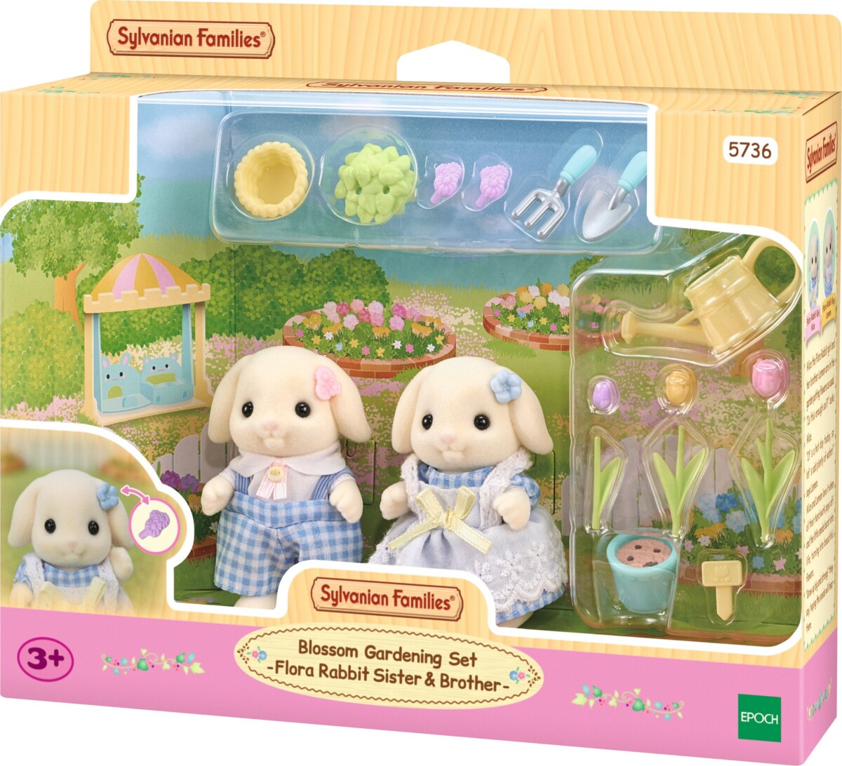 Sylvanian Families - Flora Kanin Bror Og Søster - Havesæt - 5736