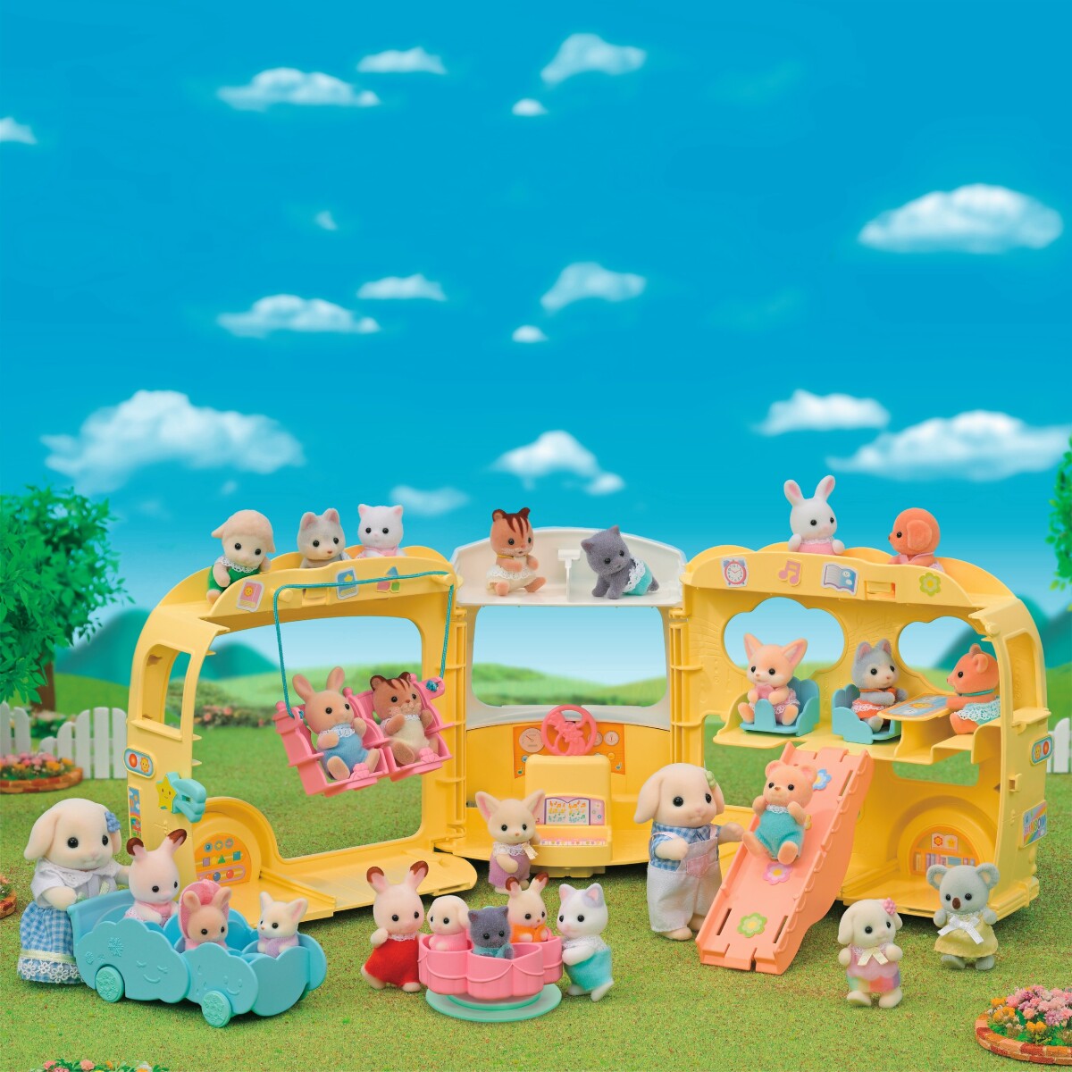 Sylvanian Families - Børnehave Bus Regnbue Sjov - 5744