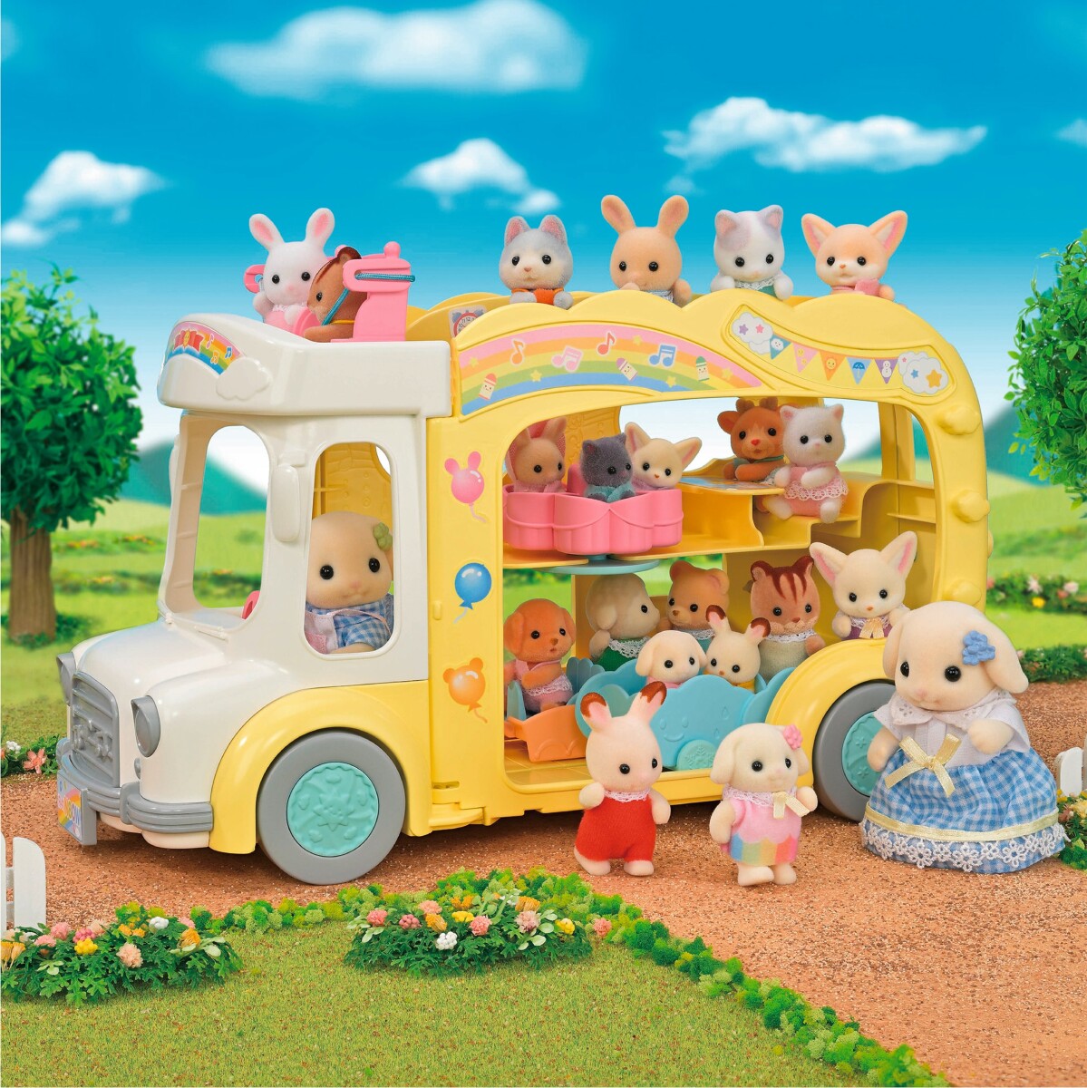 Sylvanian Families - Børnehave Bus Regnbue Sjov - 5744