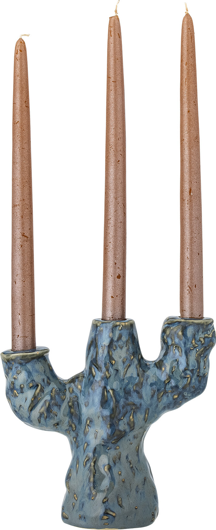 Creative Collection - Tahoka Lysestage - Blå - Stentøj Keramik