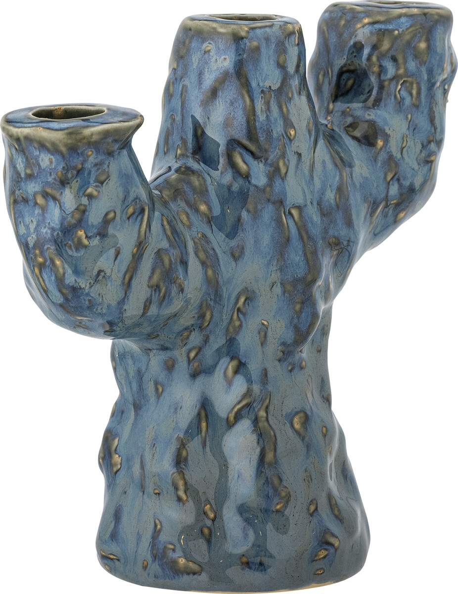 Creative Collection - Tahoka Lysestage - Blå - Stentøj Keramik