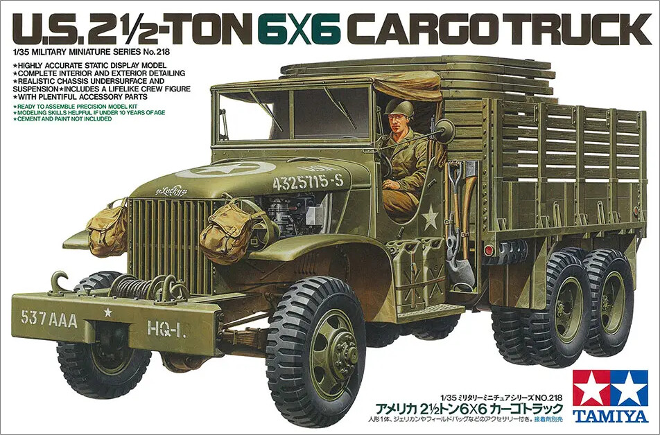 Tamiya - 6X6 Cargo Truck Us 2 5T Lastbil Byggesæt - 1 35 - 35218