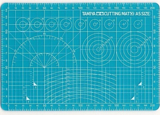Tamiya - Cutting Mat - A5 - Blå - 74142
