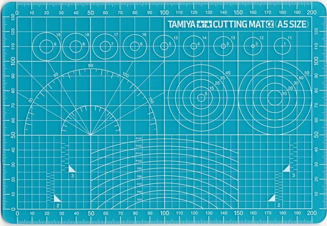 Tamiya - Cutting Mat - A5 - Blå - 74142