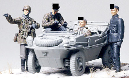 Tamiya - Schwimmwagen Soldier Figures Byggesæt - 1 35 - 35253