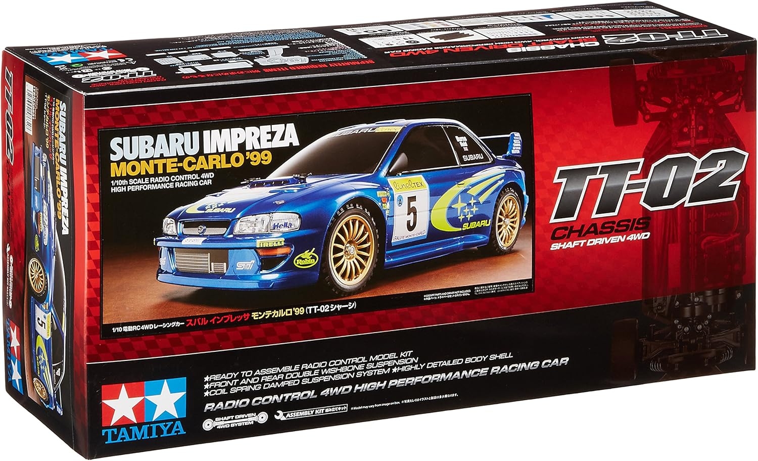 Tamiya - Subaru Impreza Monte-Carlo 99 Tt-02 Rc Byggesæt - 110 - 58631