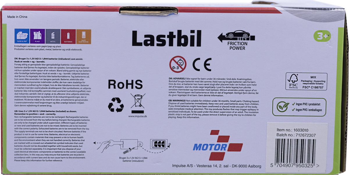 Tankbil Legetøj Med Lys Og Lyd