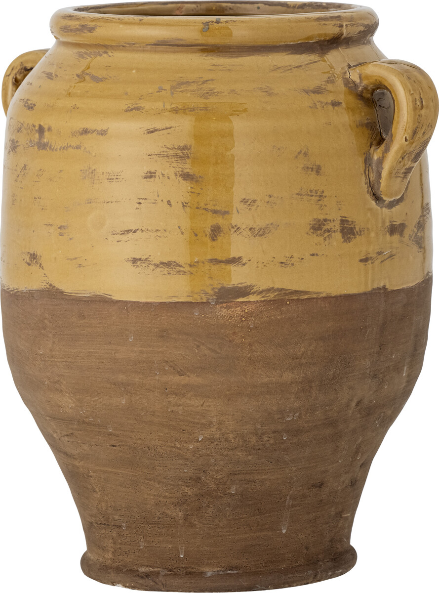 Bloomingville - Tao Deko Urtepotteskjuler - Gul - Terrakotta Keramik