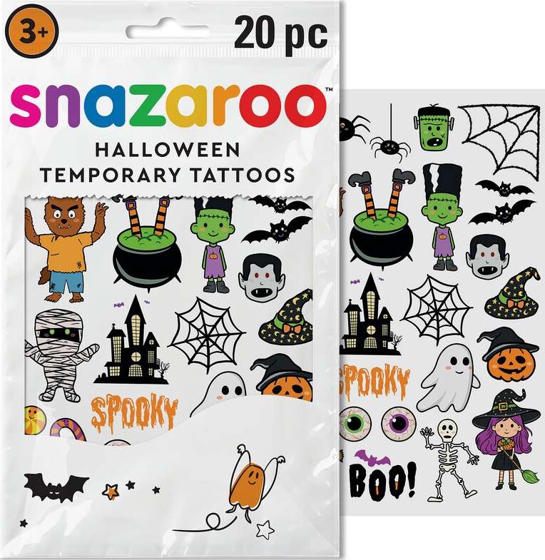 Tatoveringer Halloween Cute 20Stk Ass - 1198315 - Snazaroo