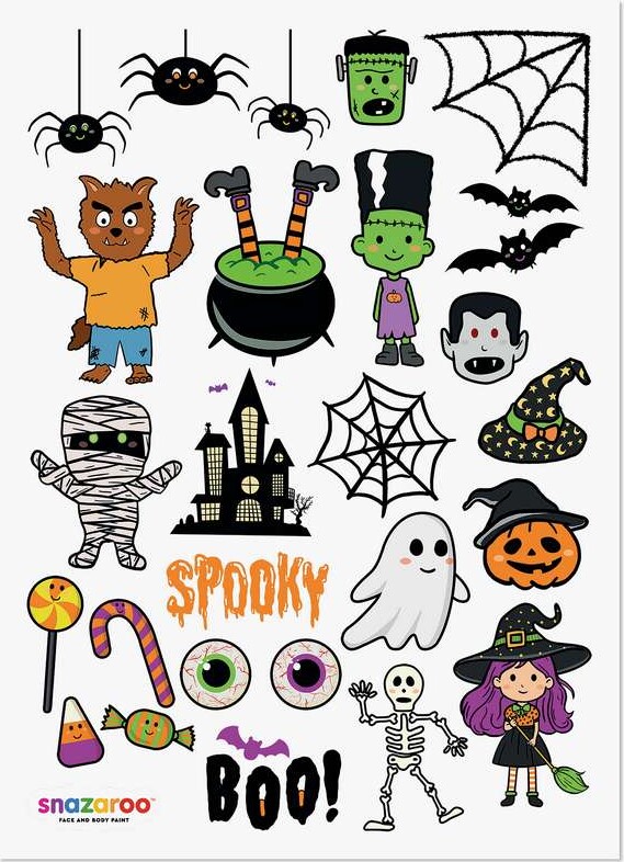 Tatoveringer Halloween Cute 20Stk Ass - 1198315 - Snazaroo