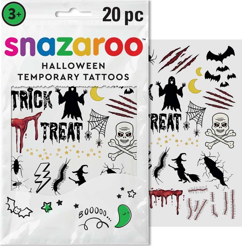 Tatoveringer Halloween Spooky 20Stk Ass - 1198316 - Snazaroo