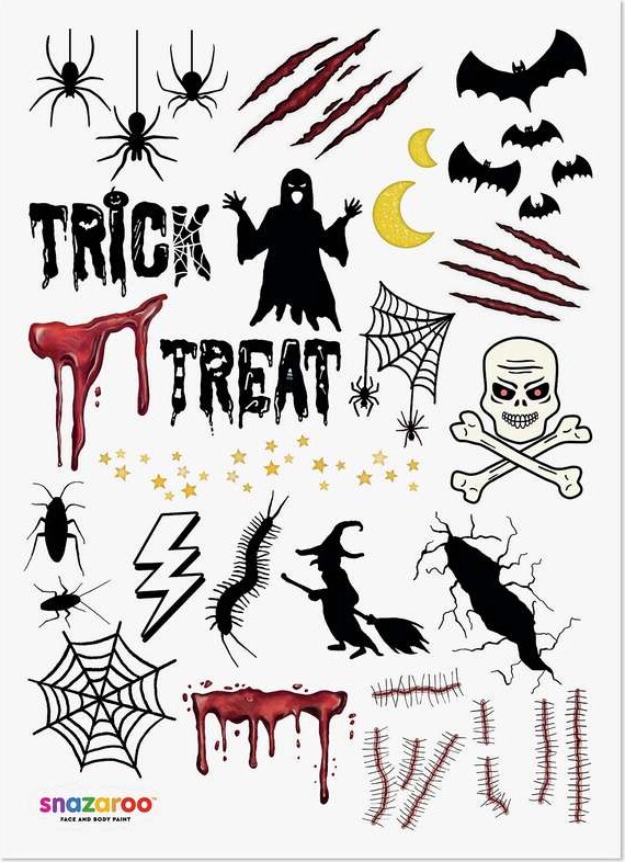 Tatoveringer Halloween Spooky 20Stk Ass - 1198316 - Snazaroo