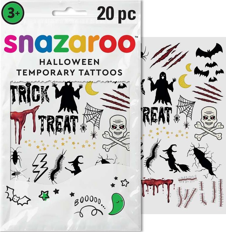 Tatoveringer Halloween Spooky 20Stk Ass - 1198316 - Snazaroo