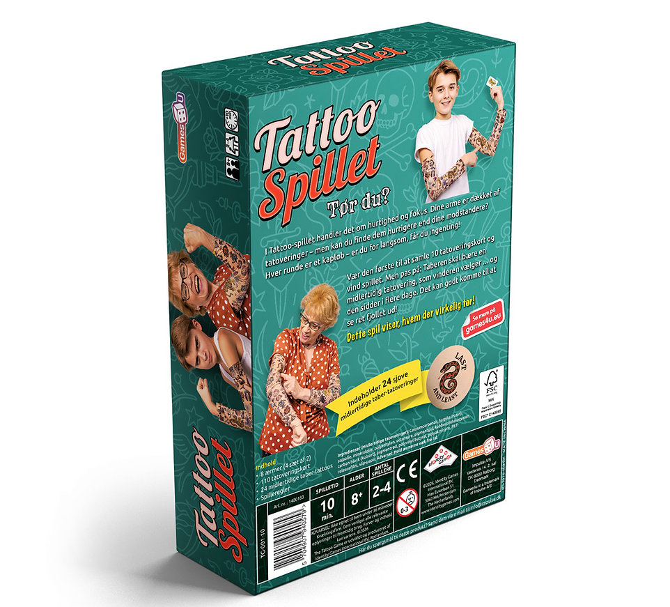 Tattoo Spillet - Inkl 8 Tattoo Ærmer