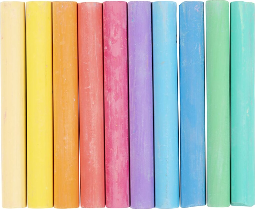 Tavlekridt - Farvet - L 8 Cm - Ø 10 Mm - 10X10 Stk