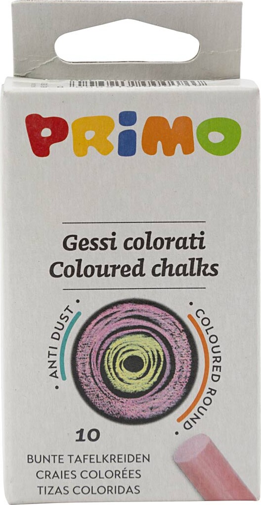 Tavlekridt - L 8 Cm - Ø 10 Mm - Assorterede Farver - 10 Stk