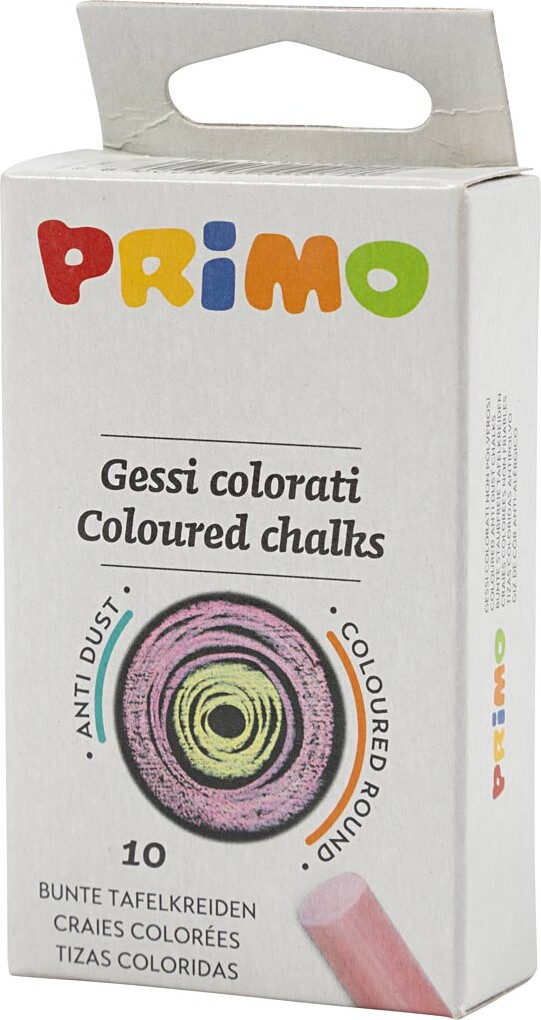 Tavlekridt - L 8 Cm - Ø 10 Mm - Assorterede Farver - 10 Stk