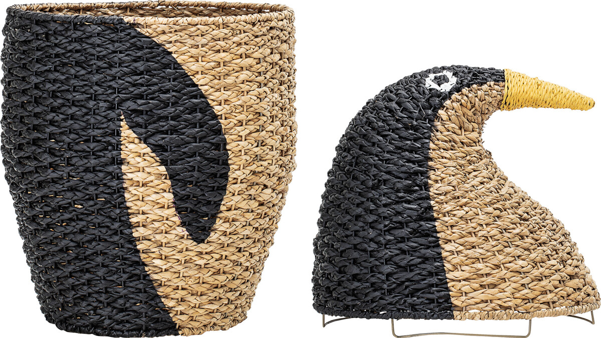 Bloomingville Mini - Tazia Opbevaringskurv Til Børn - Sort - Bankuan Grass
