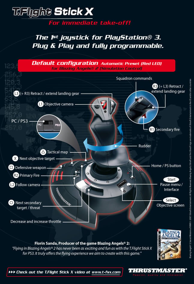 T Flight Stick X For Pc Ps3 Thrustmaster