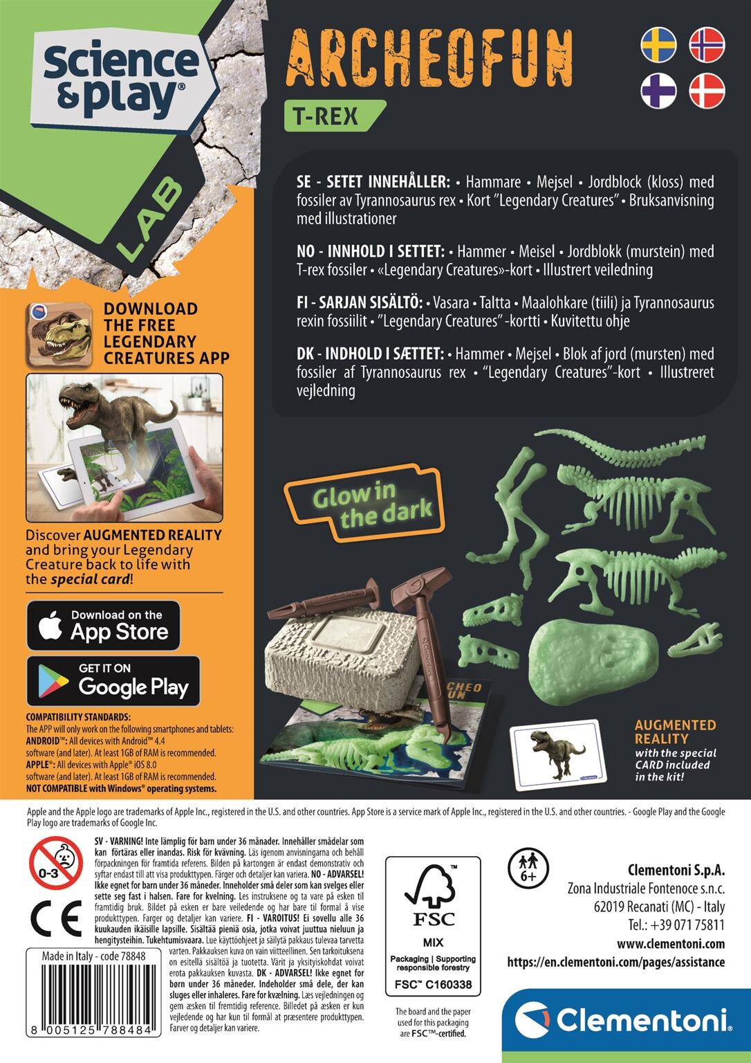 Clementoni - Dinosaur Udgravningssæt - T-Rex