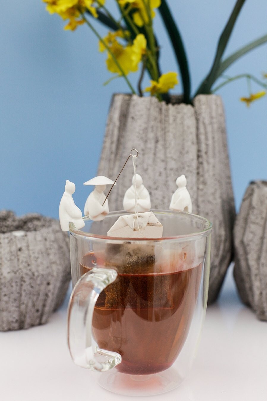 Kikkerland - Fishermen Teholdere I Silikone - 4 Stk