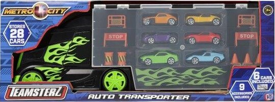 Teamsterz - Metro City - Auto Transporter Legetøj Med 6 Biler