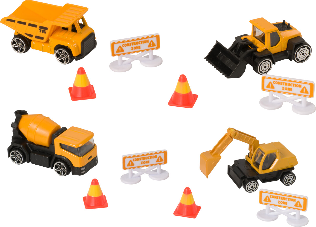 Teamsterz - Street Machines - Big Builders - Gravemaskiner Legetøj Sæt -