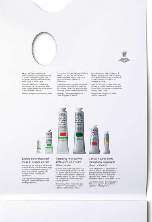 Afrivningspalette - 50 Ark - Winsor Newton