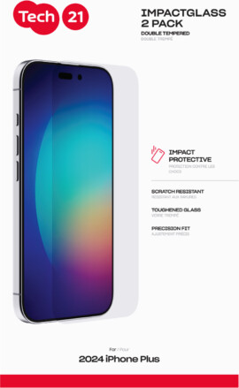 Tech21 - Impact Glass 2-Pack Extra Strong - Iphone 16 Plus