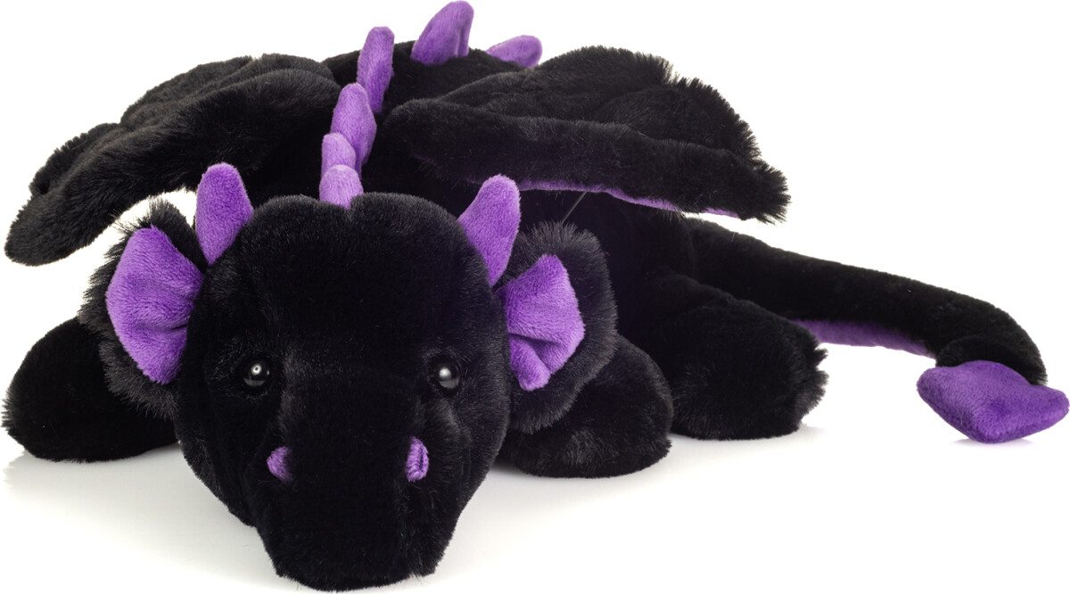 Teddy Hermann - Dragen Logan 32 Cm - Sort-Lilla