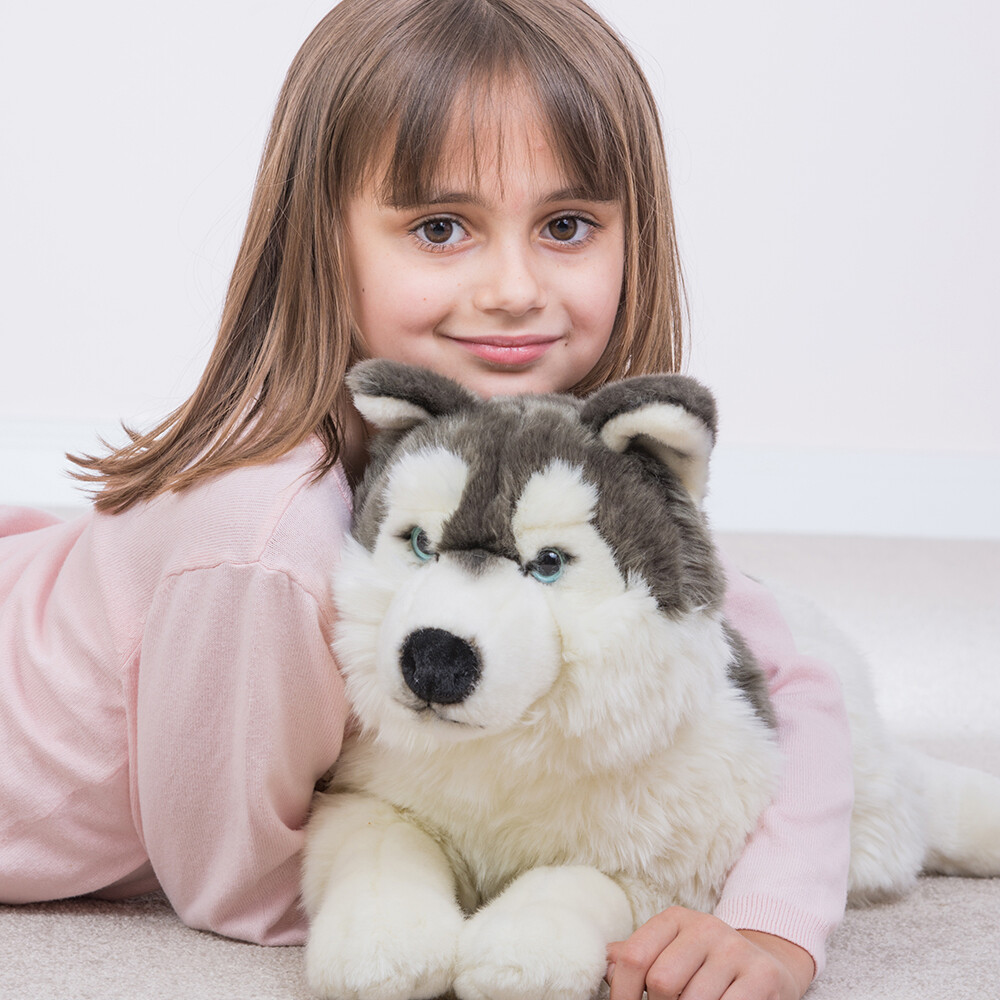 Teddy Hermann - Husky Hund - Liggende - 60 Cm - Bamse