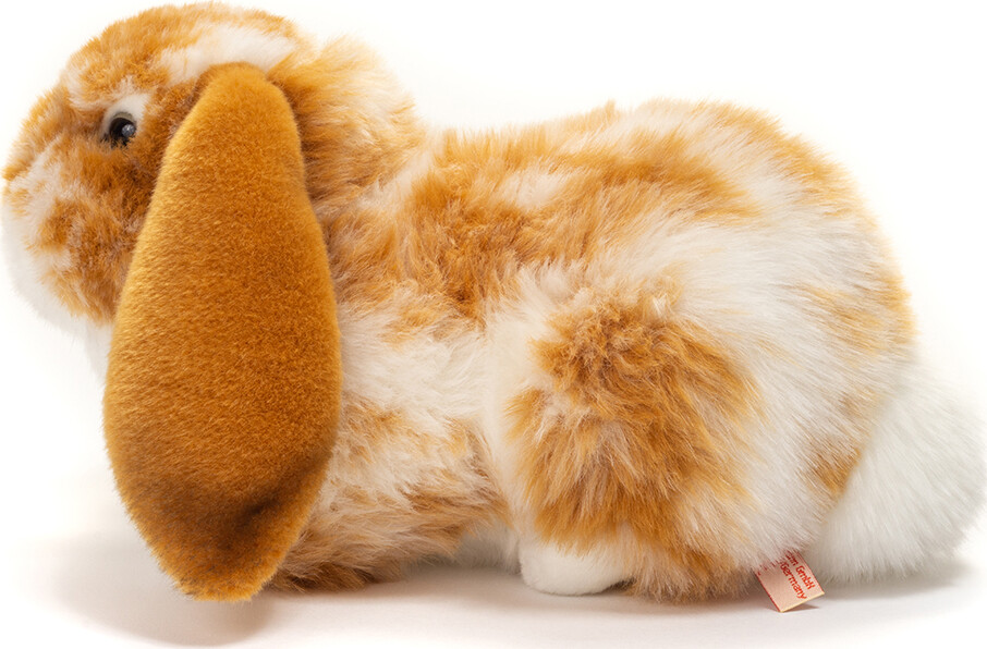 Teddy Hermann - Liggende Kanin Bamse - Brun Hvid - 30 Cm