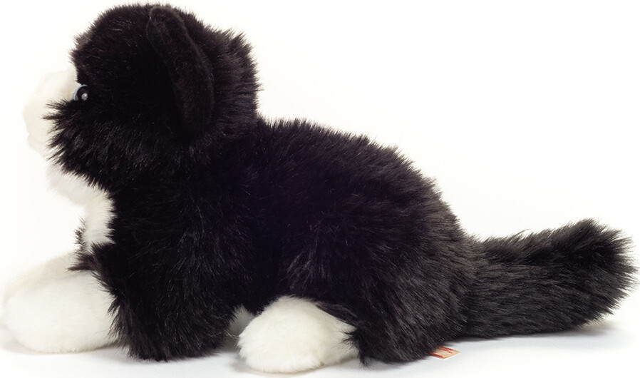 Teddy Hermann - Kat Bamse - Sort Og Hvid - Liggende - 20 Cm