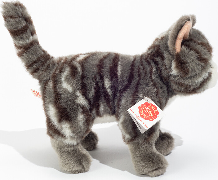 Teddy Hermann - Kat Bamse - Gråstribet - Stående - 20 Cm