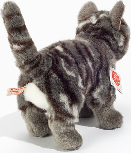 Teddy Hermann - Kat Bamse - Gråstribet - Stående - 20 Cm