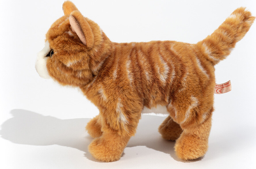 Teddy Hermann - Kat Bamse - Rødstribet - Stående - 20 Cm