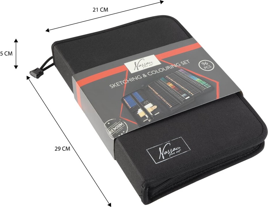 Tegne- Og Malesæt I Stofetui - 96 Dele - Nassau