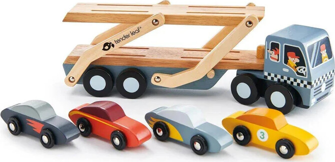 Tender Leaf - Biltransporter Legetøj I Træ