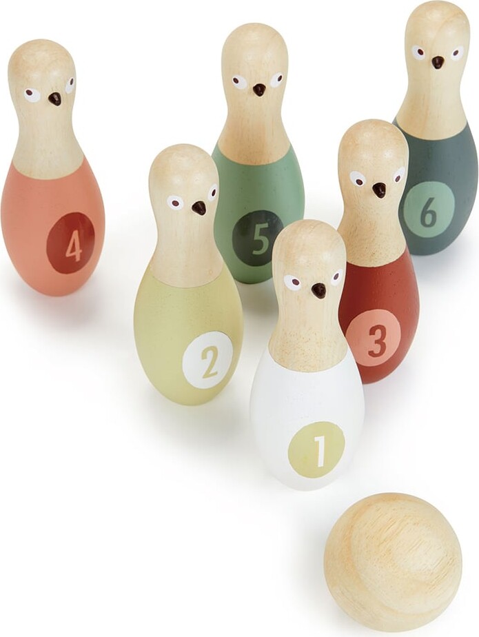 Bowlingsæt Til Børn Med Duekegler - Træ - Tender Leaf