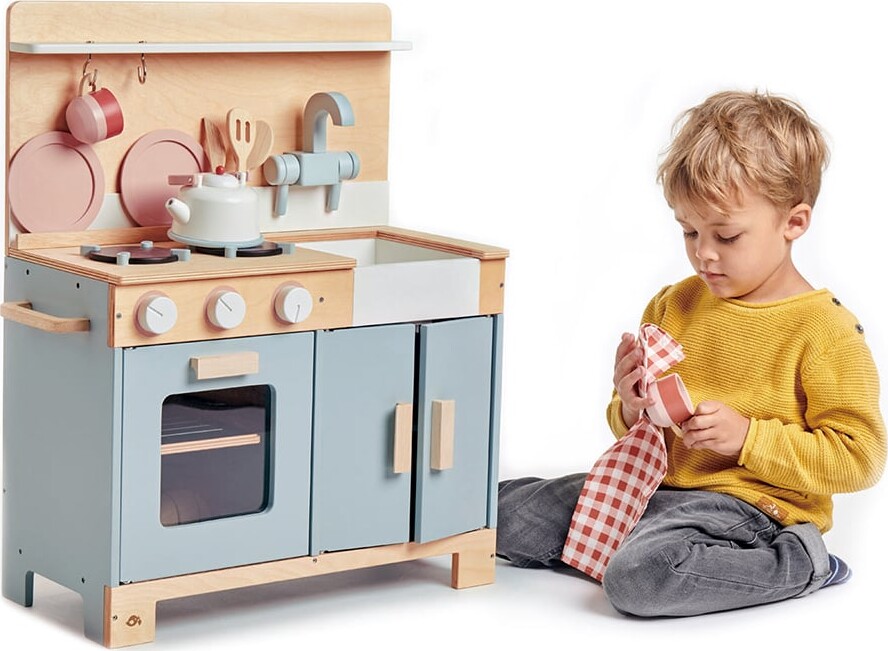 Tender Leaf - Legekøkken Med Tilbehør - Medium - Træ - 16 Dele