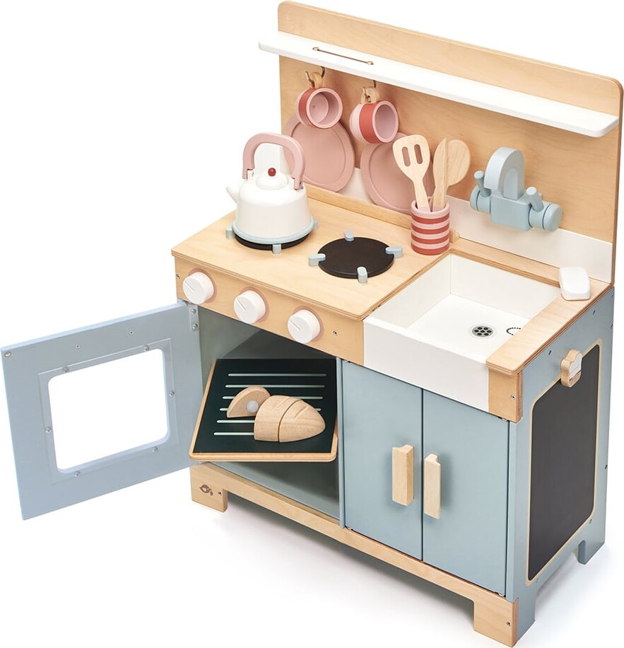 Tender Leaf - Legekøkken Med Tilbehør - Medium - Træ - 16 Dele