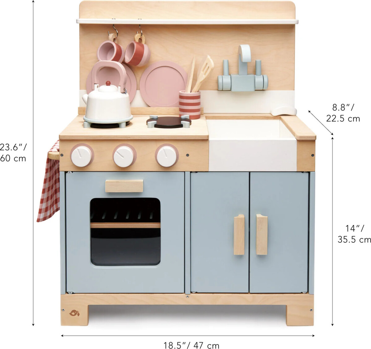 Tender Leaf - Legekøkken Med Tilbehør - Medium - Træ - 16 Dele