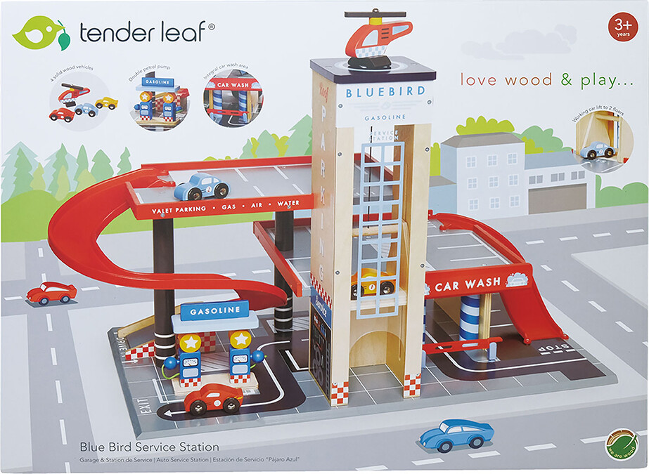 Tender Leaf - Parkeringshus Legetøj I Træ